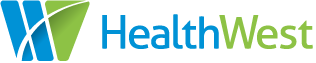 HealthWest's blue and green logo